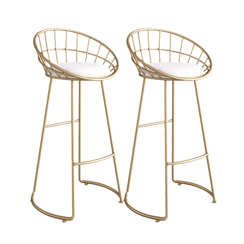 Modern Upholstered Counter Stool Bar-height Low Back Bar Stool with Footrest