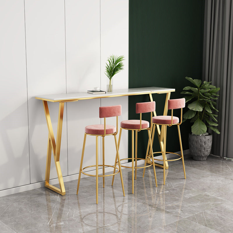 Scandinavian Velvet Counter Stool Bar-height Bar Stool for Living Room