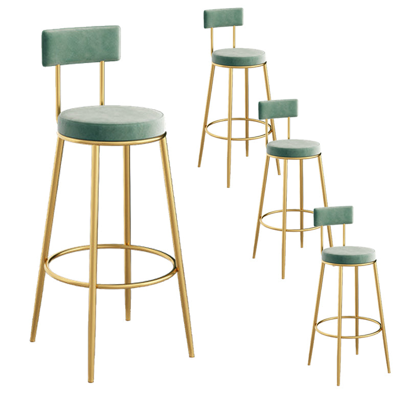 Scandinavian Velvet Counter Stool Bar-height Bar Stool for Living Room