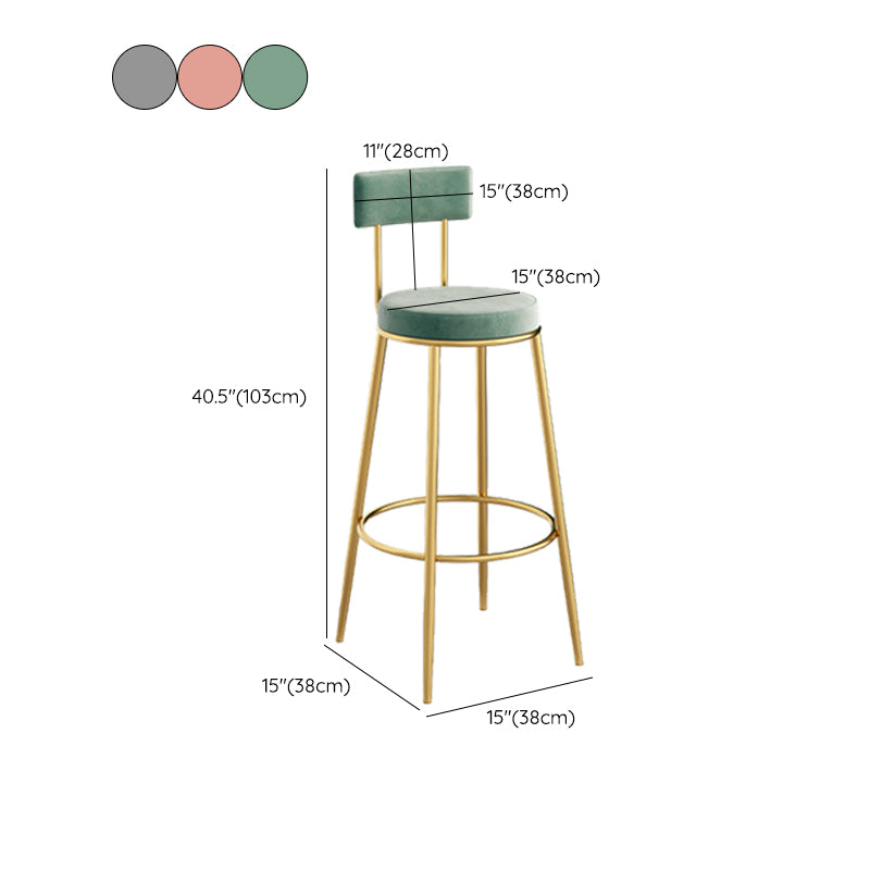 Scandinavian Velvet Counter Stool Bar-height Bar Stool for Living Room