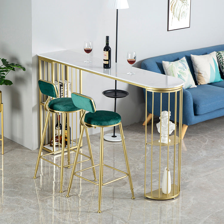 Modern Style Upholstered Counter Stool Bar-height Bar Stool with Footrest