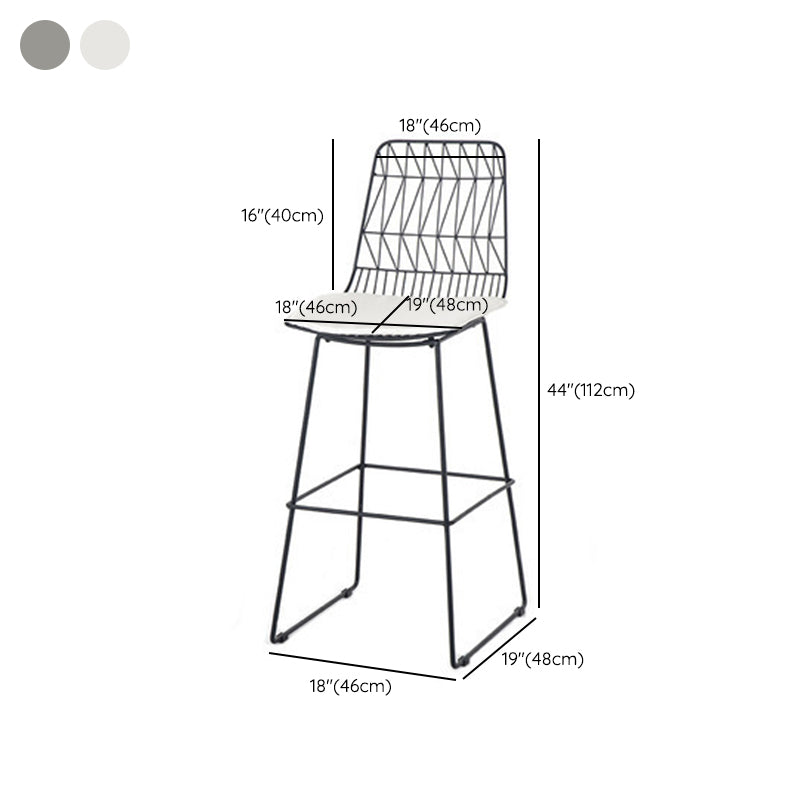 Modern Style Upholstered Counter Stool Bar-height Bar Stool with Footrest
