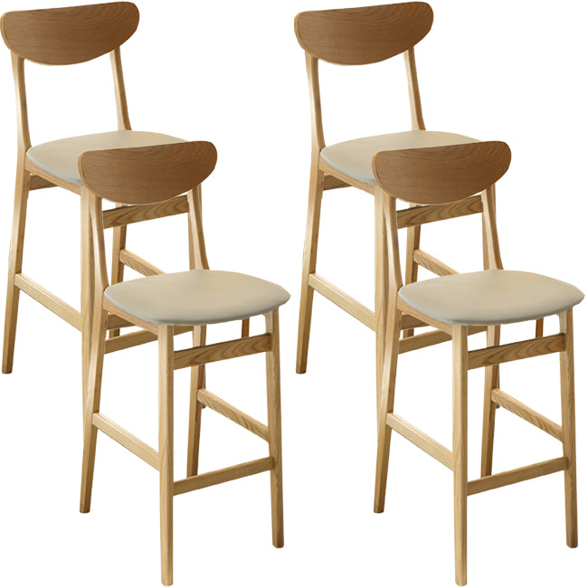Scandinavian Bar Stool Ash Solid Wood Frame Bar Height Stool
