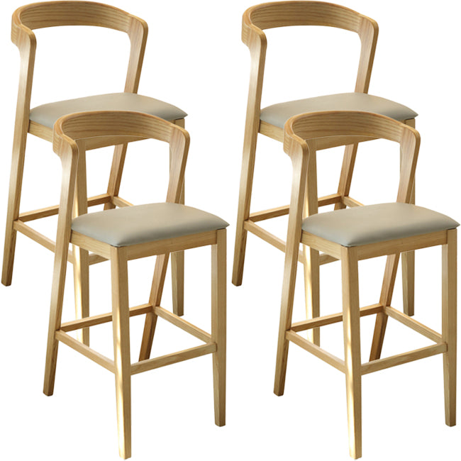 Scandinavian Bar Stool Ash Solid Wood Frame Bar Height Stool