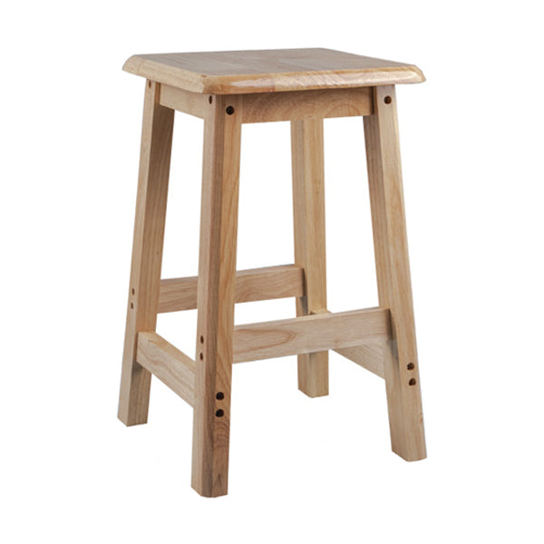 Contemporary Backless Square Seat Indoor Solid Wood Bar Stool