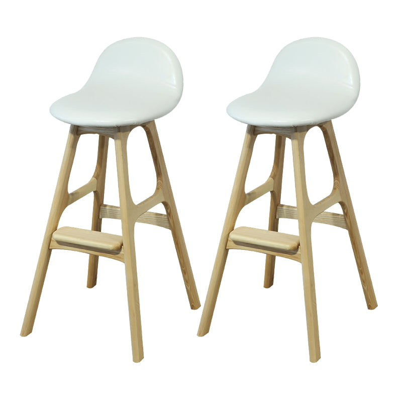 Low Back Upholstered Bar Stool Indoor Scandinavian Solid Wood Frame Bar Stool