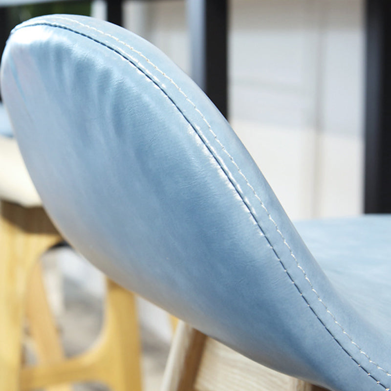 Low Back Upholstered Bar Stool Indoor Scandinavian Solid Wood Frame Bar Stool