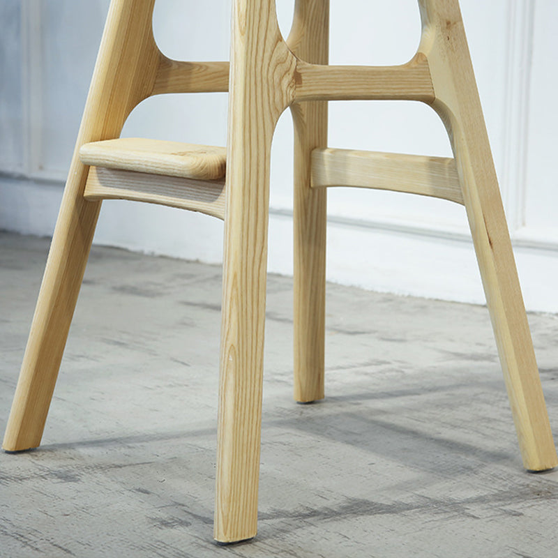 Low Back Upholstered Bar Stool Indoor Scandinavian Solid Wood Frame Bar Stool