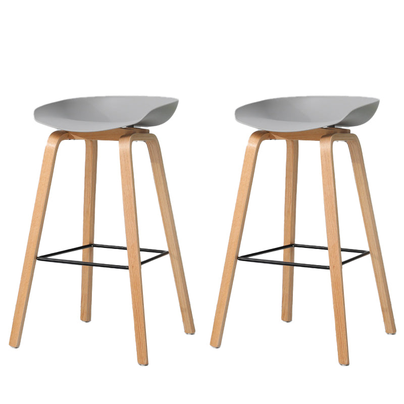 Contemporary Style Stool 4 Legs Wood Counter Stool for Home Use