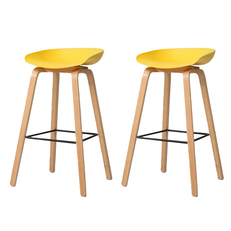 Contemporary Style Stool 4 Legs Wood Counter Stool for Home Use