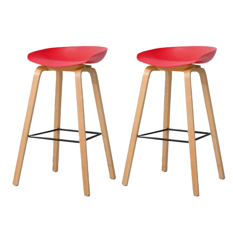 Contemporary Style Stool 4 Legs Wood Counter Stool for Home Use