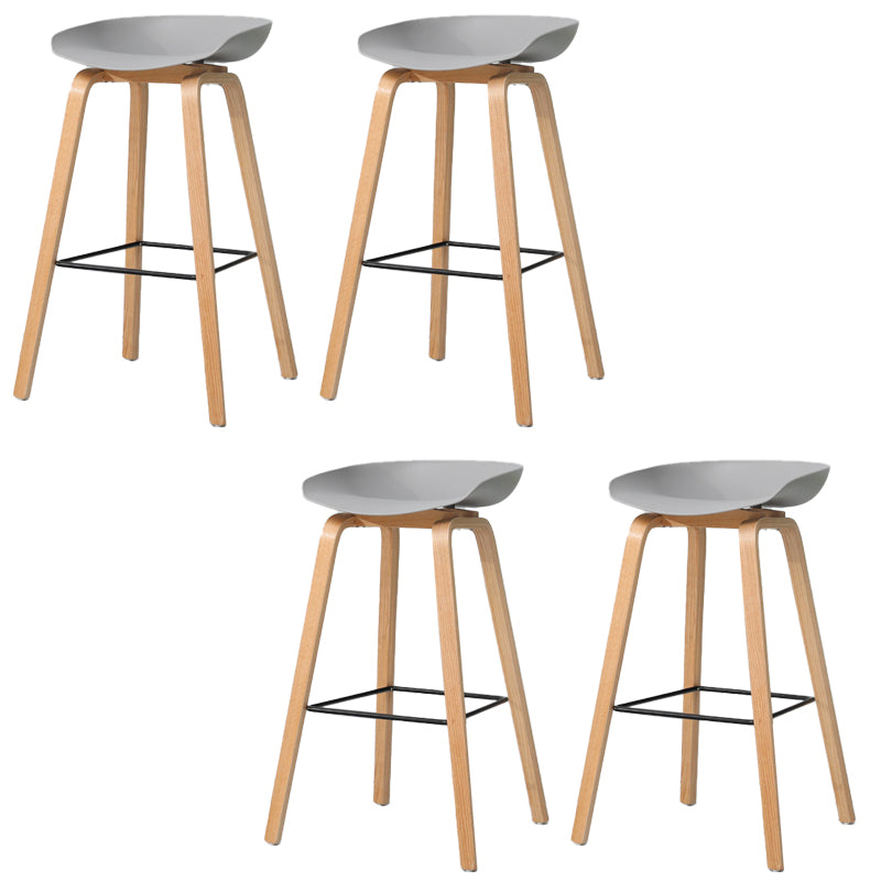 Contemporary Style Stool 4 Legs Wood Counter Stool for Home Use