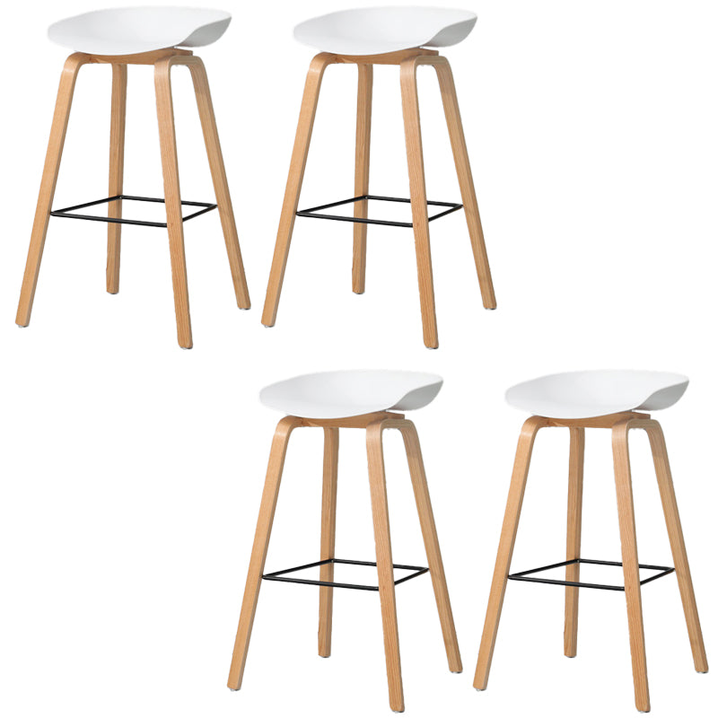 Contemporary Style Stool 4 Legs Wood Counter Stool for Home Use