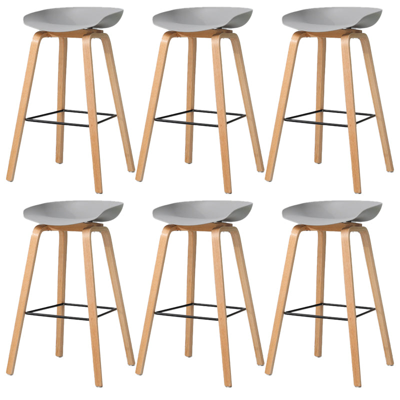 Contemporary Style Stool 4 Legs Wood Counter Stool for Home Use