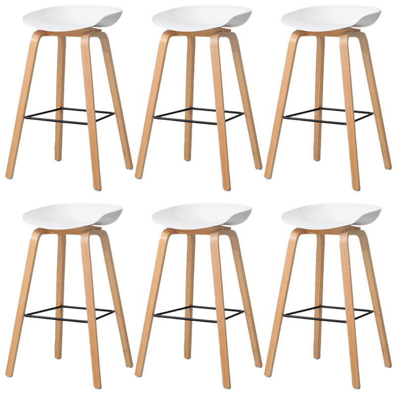 Contemporary Style Stool 4 Legs Wood Counter Stool for Home Use