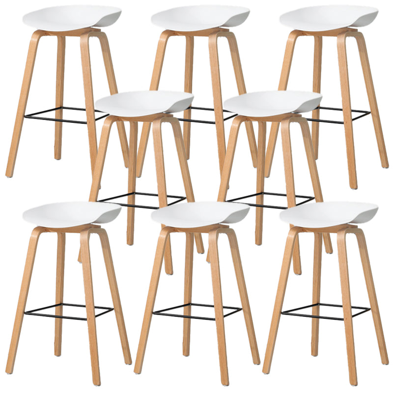 Contemporary Style Stool 4 Legs Wood Counter Stool for Home Use