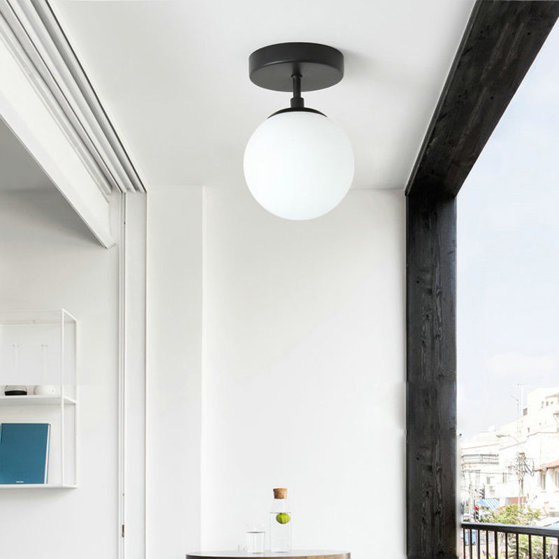 Modernism black Ceiling Light glass Flush Mount Lighting for Hallway