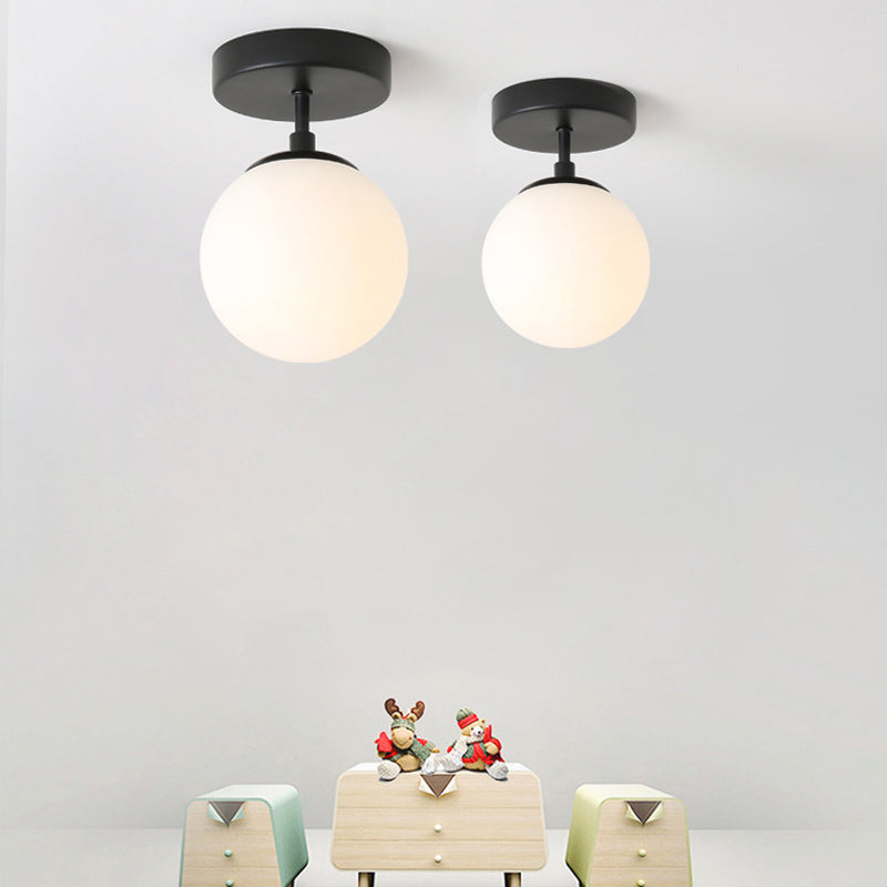 Modernism black Ceiling Light glass Flush Mount Lighting for Hallway