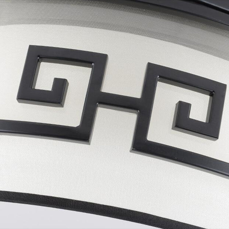 Modern Style Flush Mount Fabric Ceiling Light in Black for Bedroom