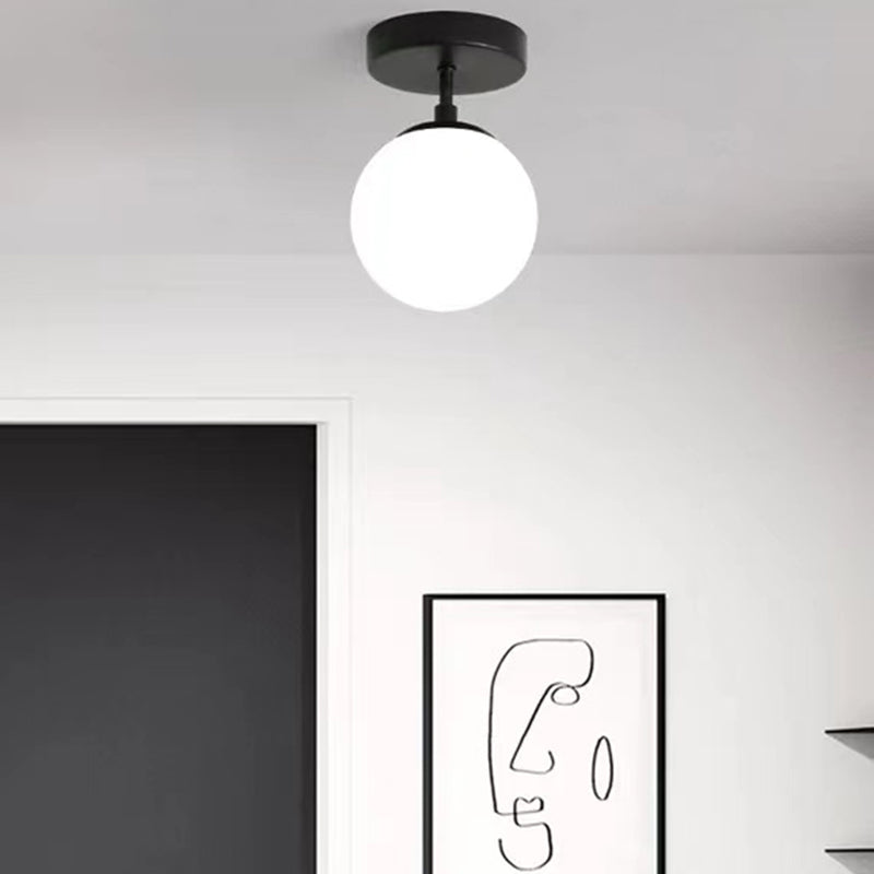 Contemporary Black Ceiling Light Globe Flush Mount Lighting for Home