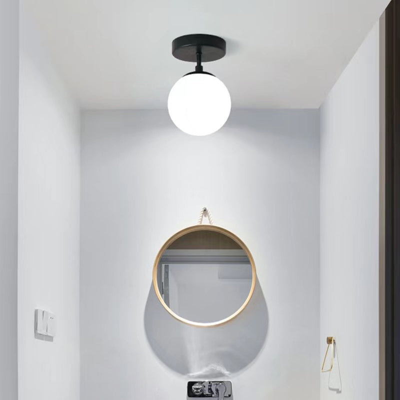 Contemporary Black Ceiling Light Globe Flush Mount Lighting for Home