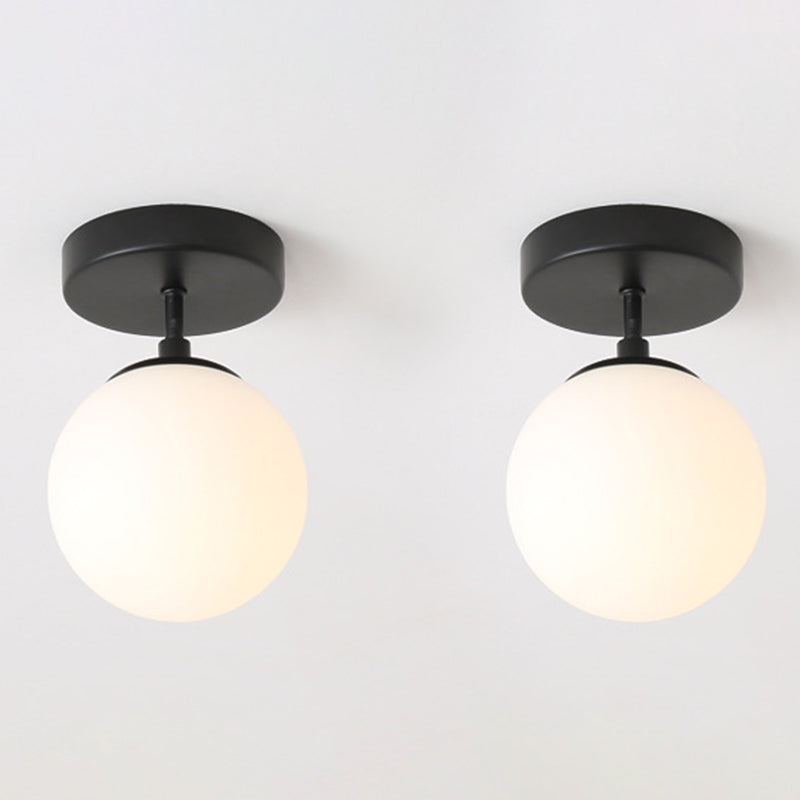 Contemporary Black Ceiling Light Globe Flush Mount Lighting for Home