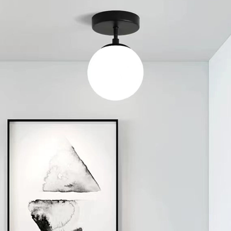 Contemporary Black Ceiling Light Globe Flush Mount Lighting for Home