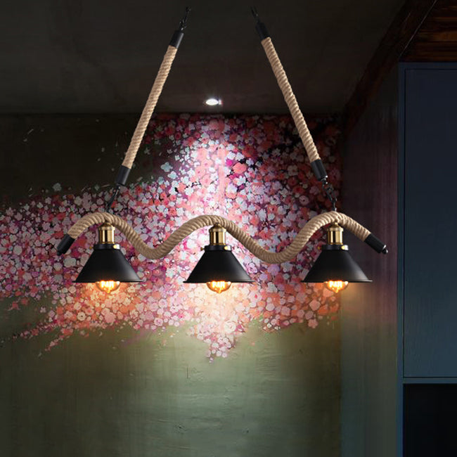 Industrial Hanging Ceiling Light Metal Pendant Lighting Fixtures in Black for Dining Room