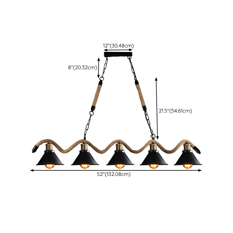 Industrial Hanging Ceiling Light Metal Pendant Lighting Fixtures in Black for Dining Room