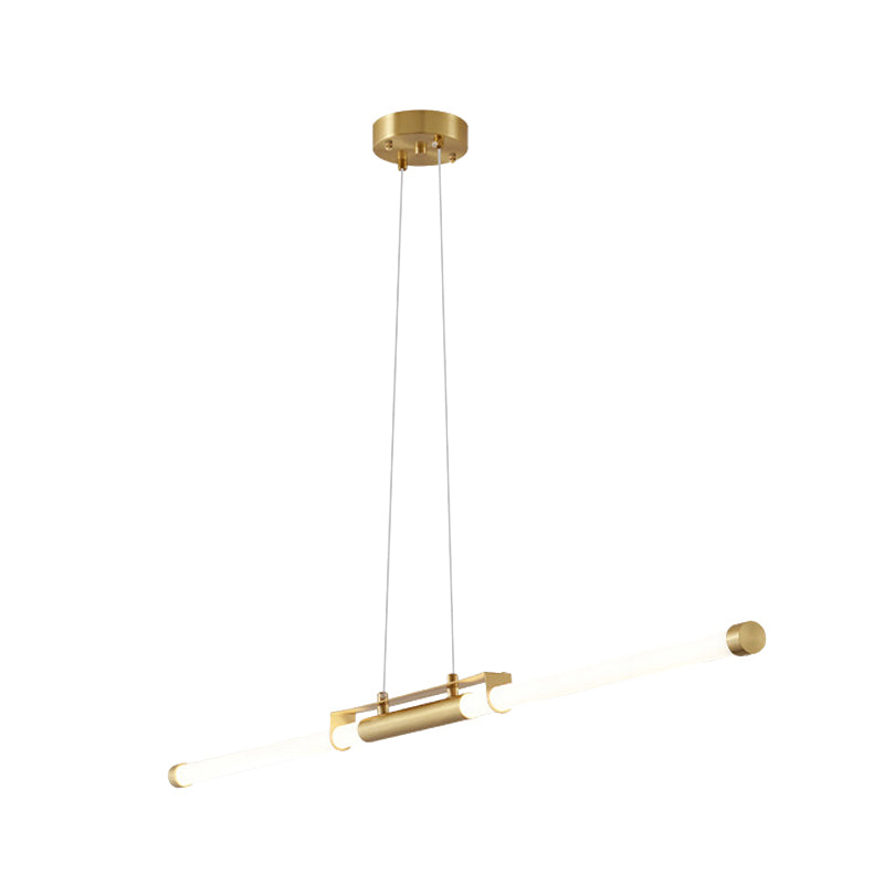 2-Light Linear Island Pendant Lighting Modern Metal Island Light Fixtures