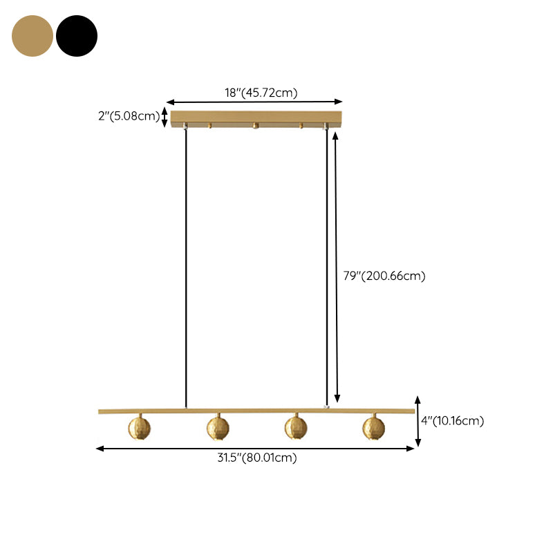 Minimalism Island Light Fixture Peas Hanging Lamp with Metal for Dining Room