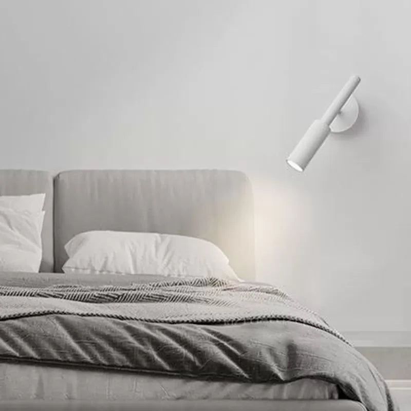 Single Modernism Style White/Black Wall Mounted Sconce Metallic Wall Light for Bedroom