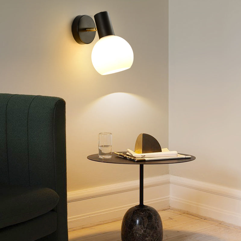 Modern Simple Iron Wall Light Ball Shape Rotatable Wall Lamp for Living Room