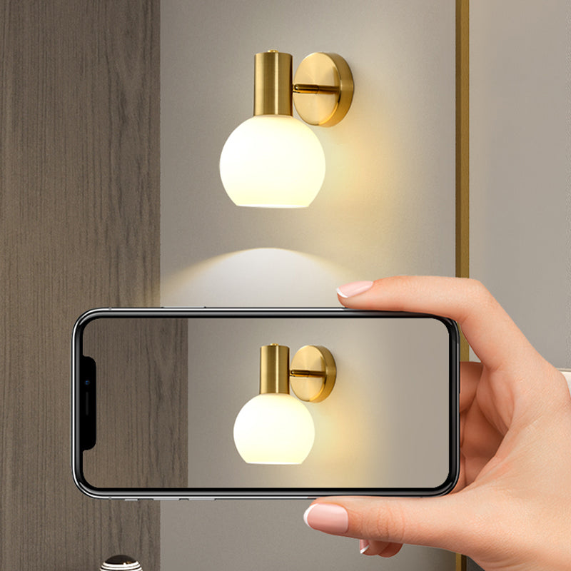 Modern Simple Iron Wall Light Ball Shape Rotatable Wall Lamp for Living Room