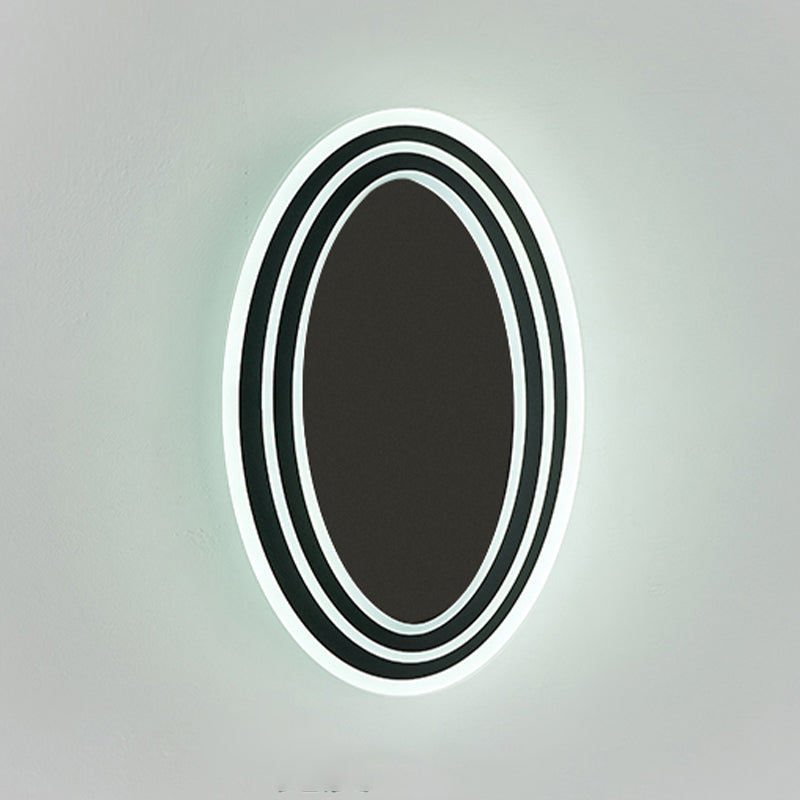 Modern Simple Iron Wall Light Ellipse Shape Rotatable Wall Lamp for Living Room