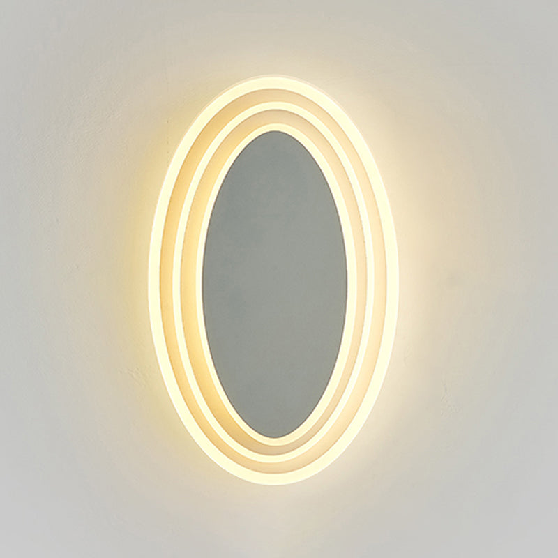 Modern Simple Iron Wall Light Ellipse Shape Rotatable Wall Lamp for Living Room