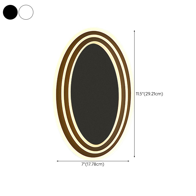 Modern Simple Iron Wall Light Ellipse Shape Rotatable Wall Lamp for Living Room