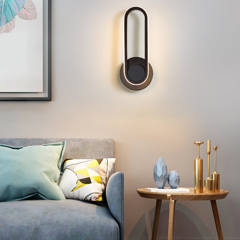 Modern Simple Aluminum Wall Light Ellipse Shape Rotatable Wall Lamp for Living Room