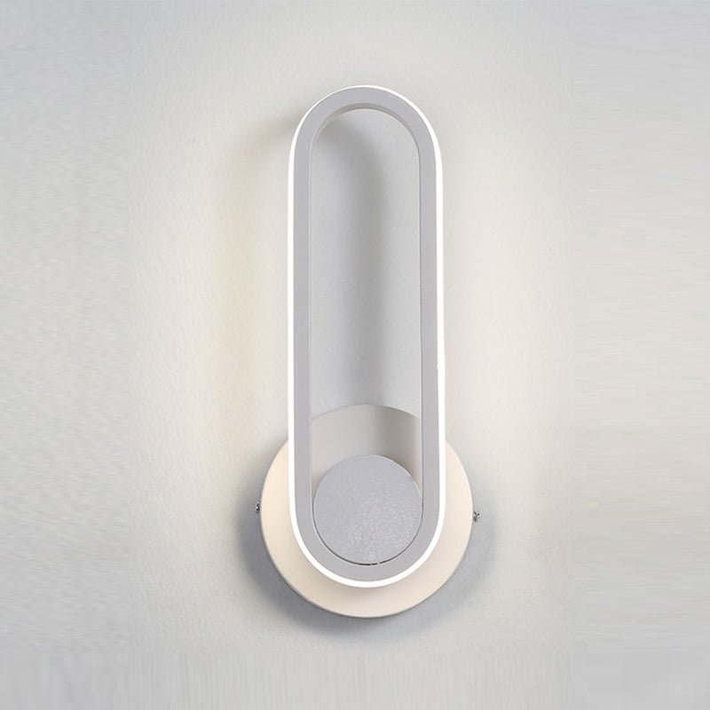Modern Simple Aluminum Wall Light Ellipse Shape Rotatable Wall Lamp for Living Room