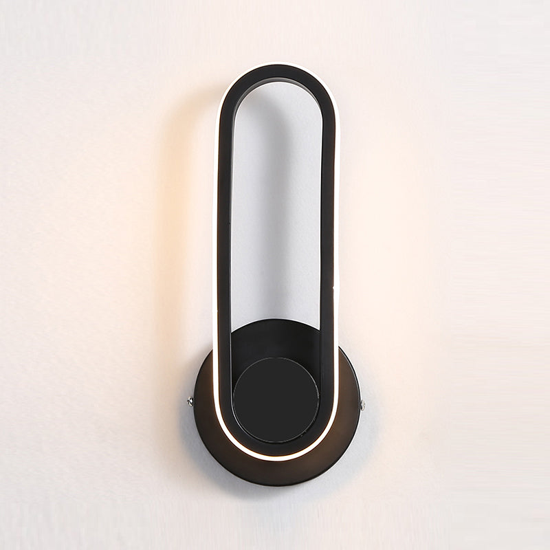 Modern Simple Aluminum Wall Light Ellipse Shape Rotatable Wall Lamp for Living Room
