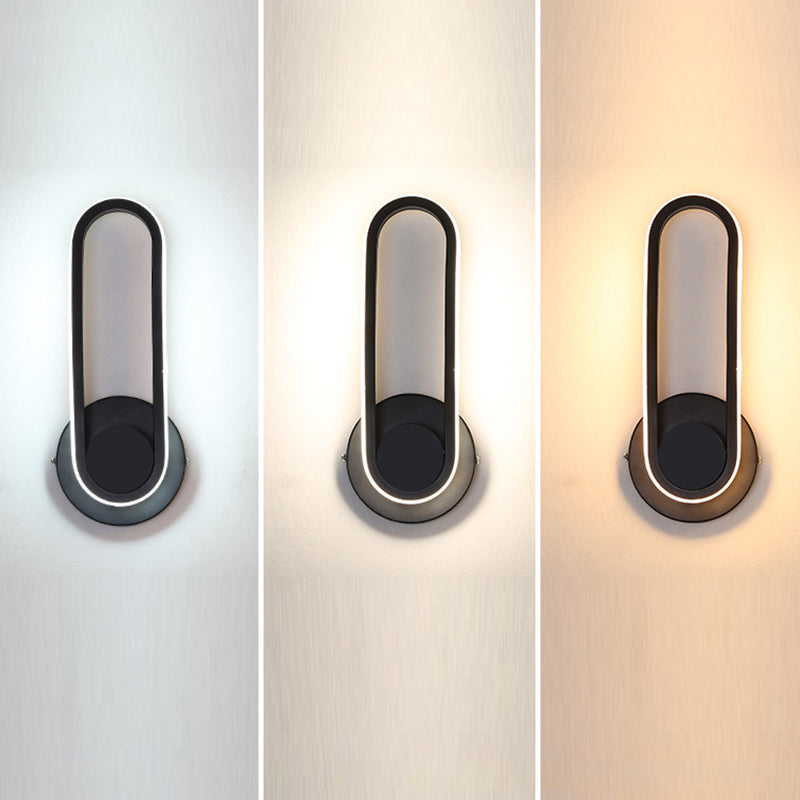 Modern Simple Aluminum Wall Light Ellipse Shape Rotatable Wall Lamp for Living Room