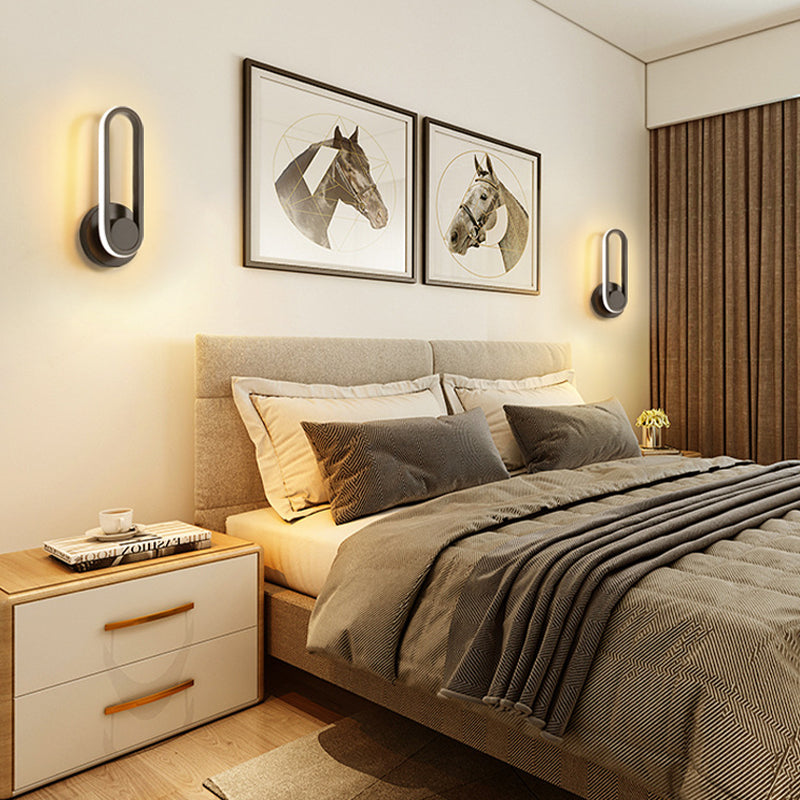 Modern Simple Aluminum Wall Light Ellipse Shape Rotatable Wall Lamp for Living Room