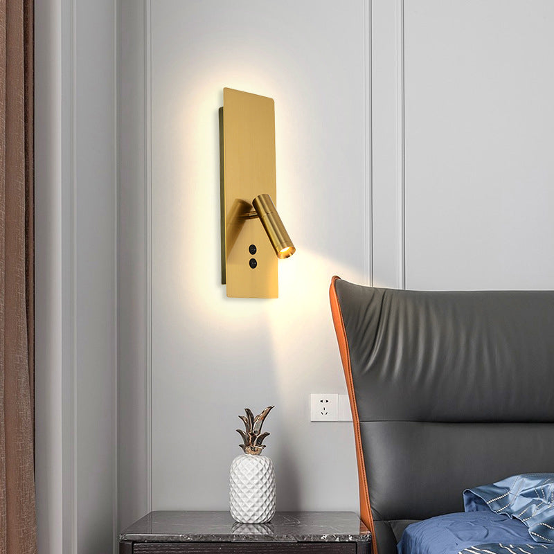 Modern Simple Iron Wall Light Rotatable Rectangle Shape Wall Lamp for Bedroom