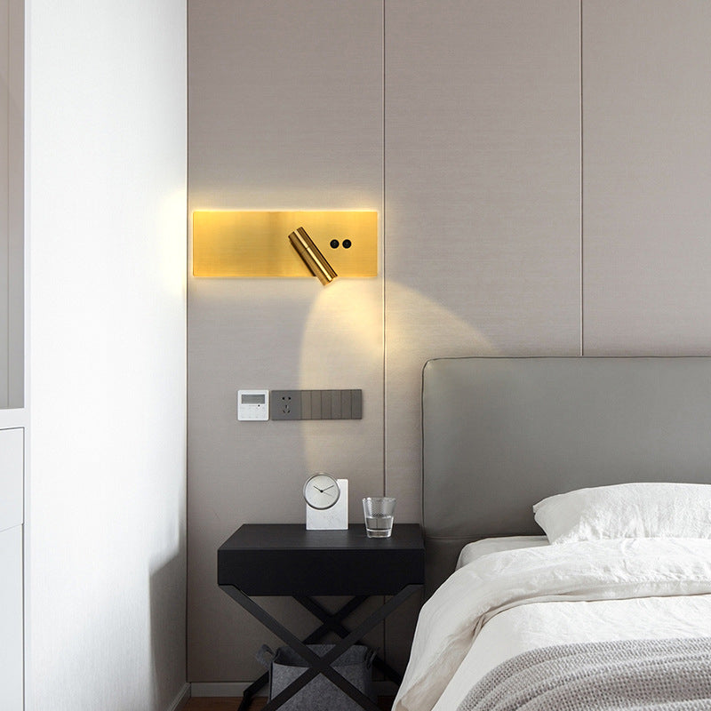 Modern Simple Iron Wall Light Rotatable Rectangle Shape Wall Lamp for Bedroom