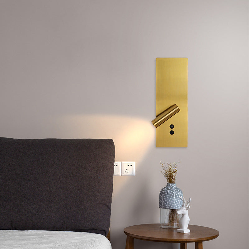 Modern Simple Iron Wall Light Rotatable Rectangle Shape Wall Lamp for Bedroom