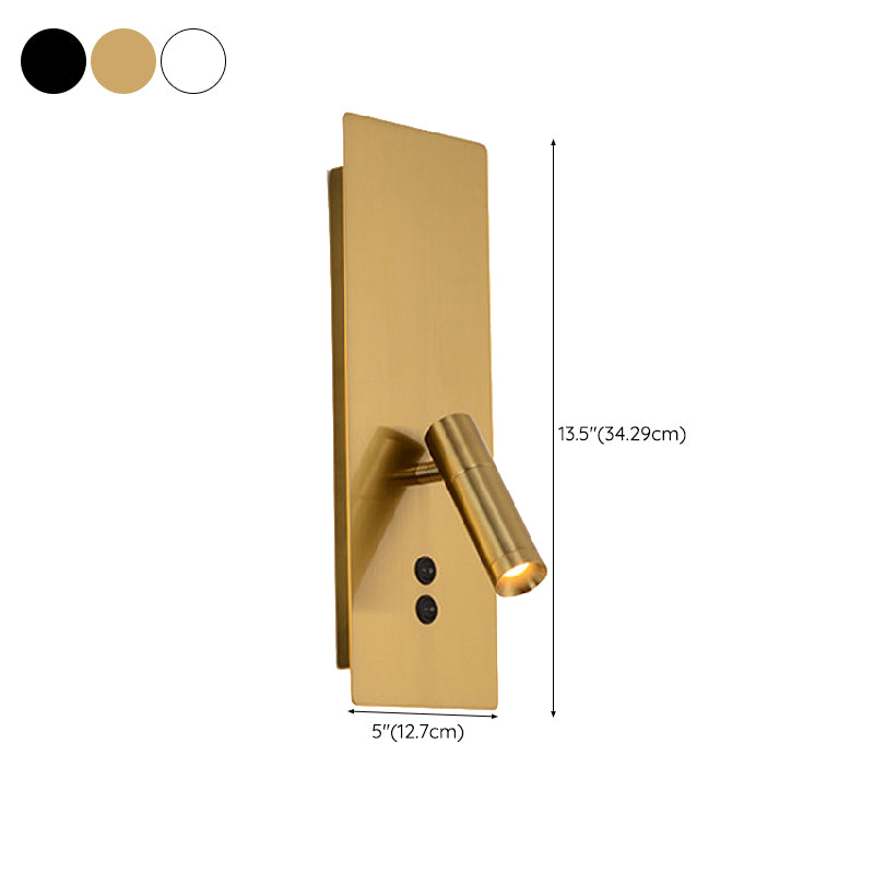 Modern Simple Iron Wall Light Rotatable Rectangle Shape Wall Lamp for Bedroom