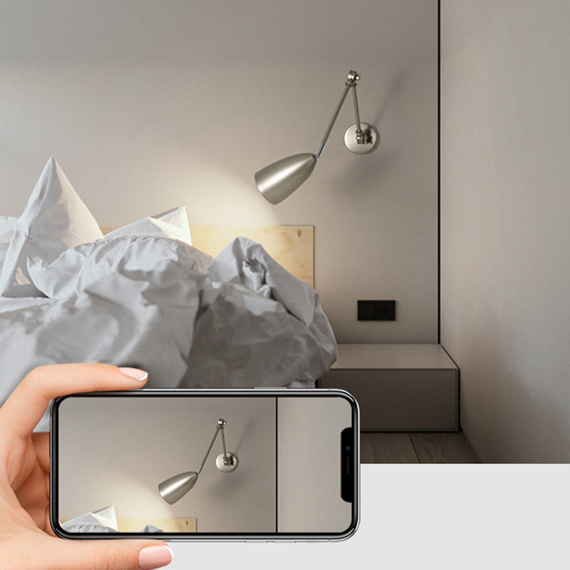 Modern Metal Wall Sconce Minimalist Wall Light Fixture with Adjustable Arm
