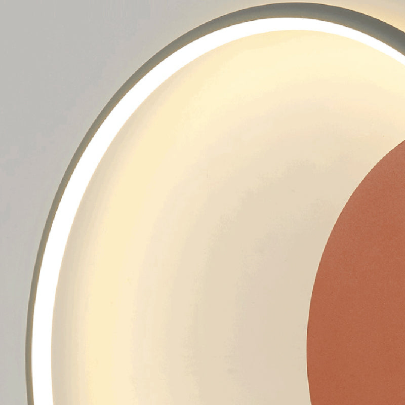 Modern Metal Wall Sconce Circle Shape Wall Light with Acrylic Shade for Living Room