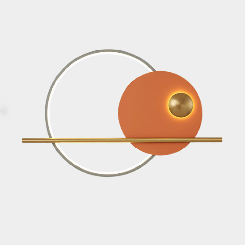 Modern Metal Wall Sconce Circle Shape Wall Light with Acrylic Shade for Living Room