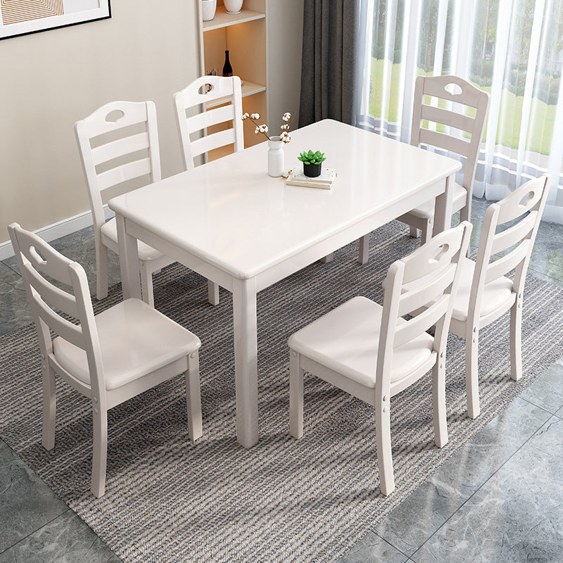 Rectangle Wood Table Contemporary Style Dining Table with 4 Legs